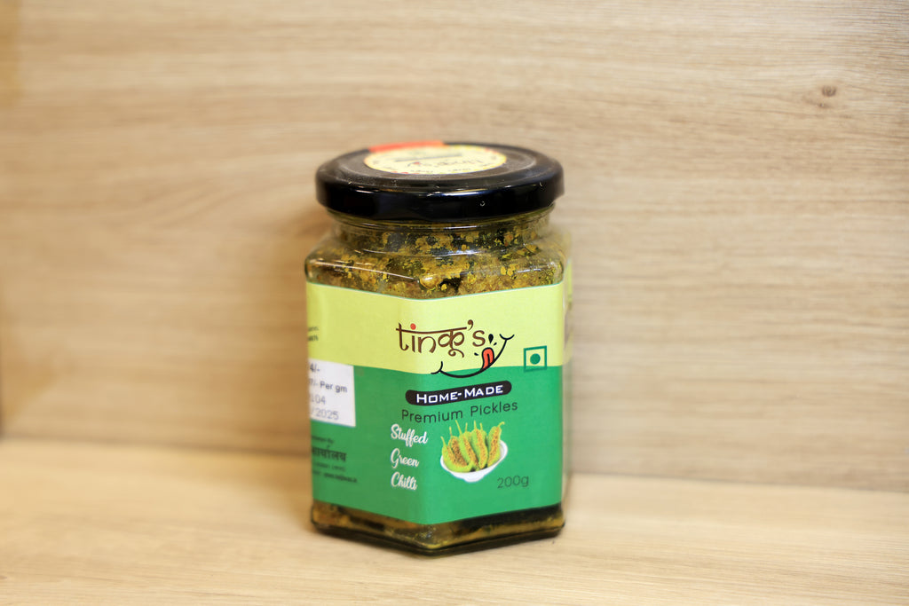 Stuffed green chilli|Bharwa hari mirch|sarso ke tel ka achar|mirch ka achar