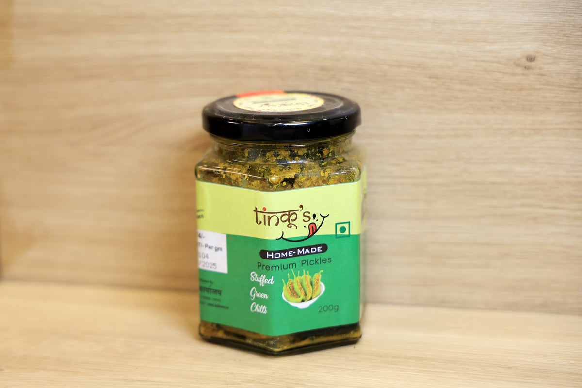 Stuffed green chilli|Bharwa hari mirch|sarso ke tel ka achar|mirch ka achar
