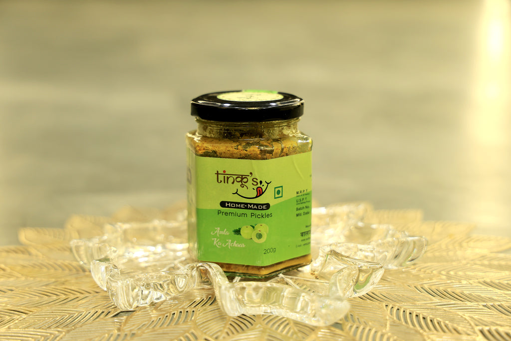 Amla ka achar|Indian gooseberry|tangy pickle|preservative-free|without onion pickle