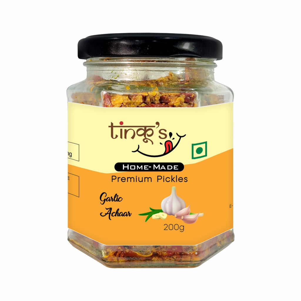 Garlic pickle|lehsun ka achar|mustard oil pickle|200g pack|handcrafted gourmet delight